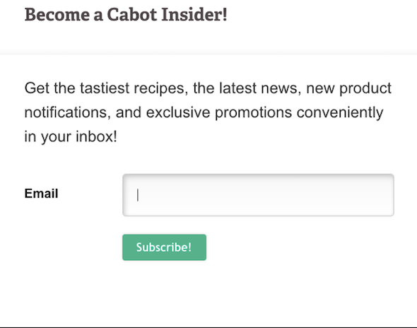 Offer to Become an Insider Example Offer to Become an Insider Example